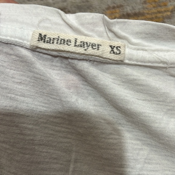 Marine Layer Classic V-Neck Tee in White Size XS - Picture 2 of 5